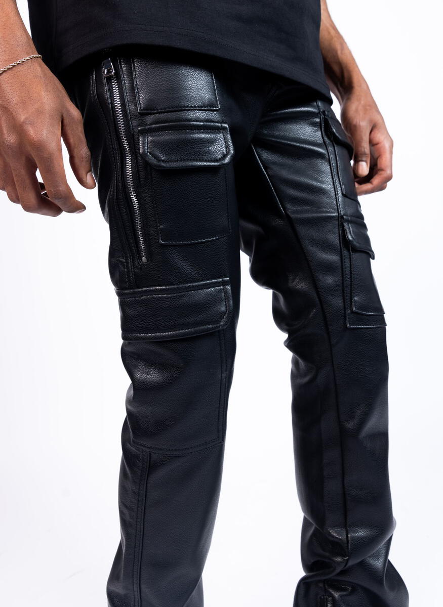 PAPER MONEY CARGO PANT (NIGHTRIDER LEATHER) PANTS BLACK 1018