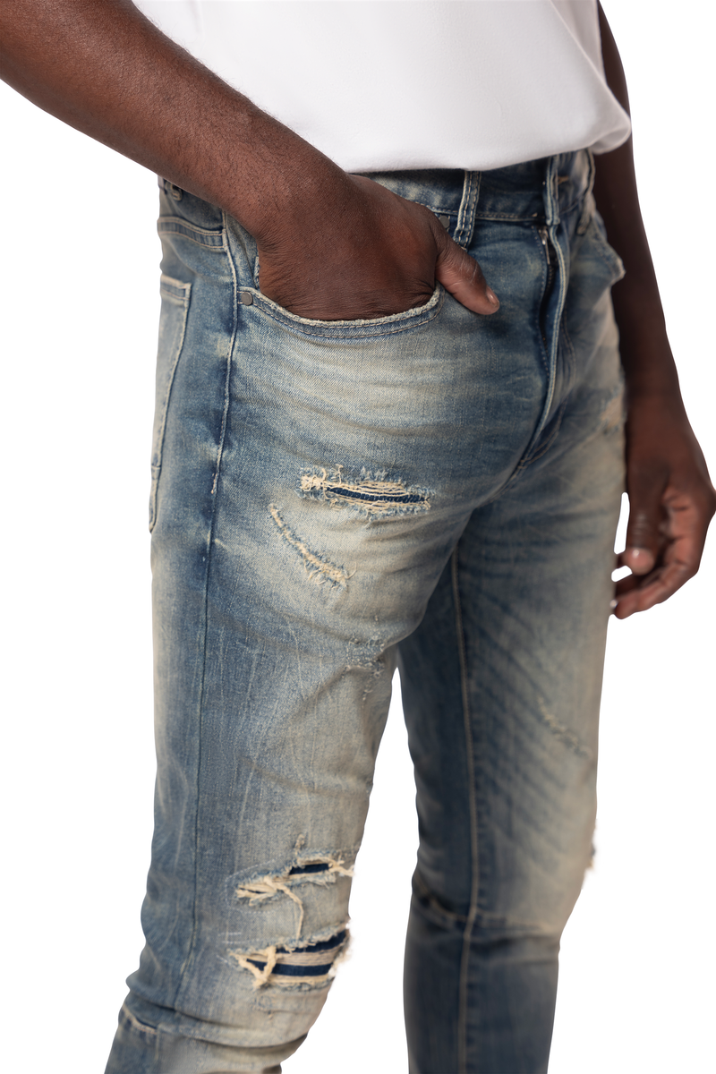 SMOKE RISE VINTAGE WASHED JEANS (JP24101)