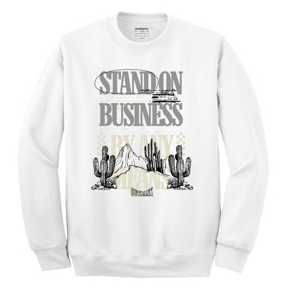 Sudadera con cuello redondo Outrank Stand On Business OR3091CF blanca