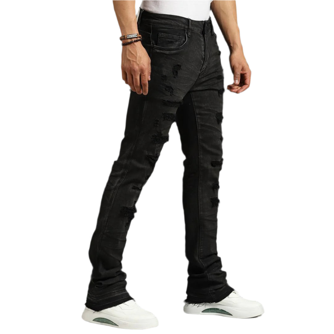 BY WAIMEA STACKED FIT M8280D-BB BLACK BLEACH WASH