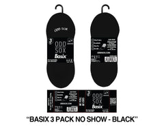 ODD SOX 3 Pack Mens Black No Show Sox (39601BXM3PKNSB)