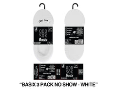 ODD SOX 3 Pack Mens White No Show Sox (39602BXM3PKNSW)