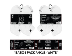 ODD SOX 6 pack mens white Ankle sox