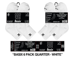 ODD SOX 6 pack mens white Quarter sox