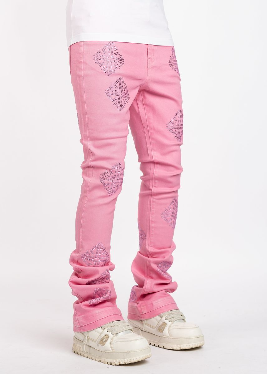 GUAPI French Rose Waxed Embellished Denim