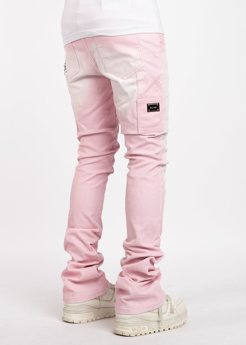 GUAPI Terciopelo Rosa Carpintero Apilado Denim Terciopelo-Rosa