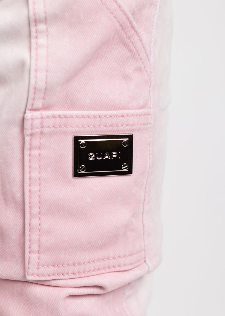 GUAPI Terciopelo Rosa Carpintero Apilado Denim Terciopelo-Rosa