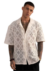PLUS EIGHTEEN CAMISA BORDADA SHIRT, (P185) IAMOND EMBROIDERY CREAM