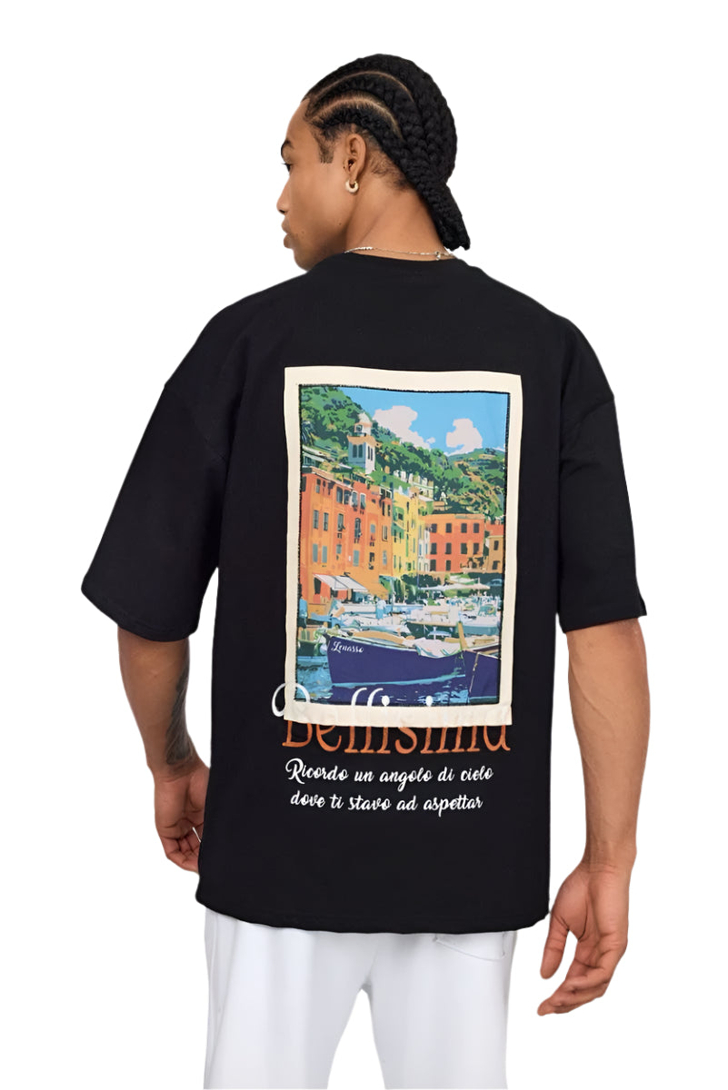 CAMISETA LENASSO BELLISIMA OVZ, (LN6) NEGRA