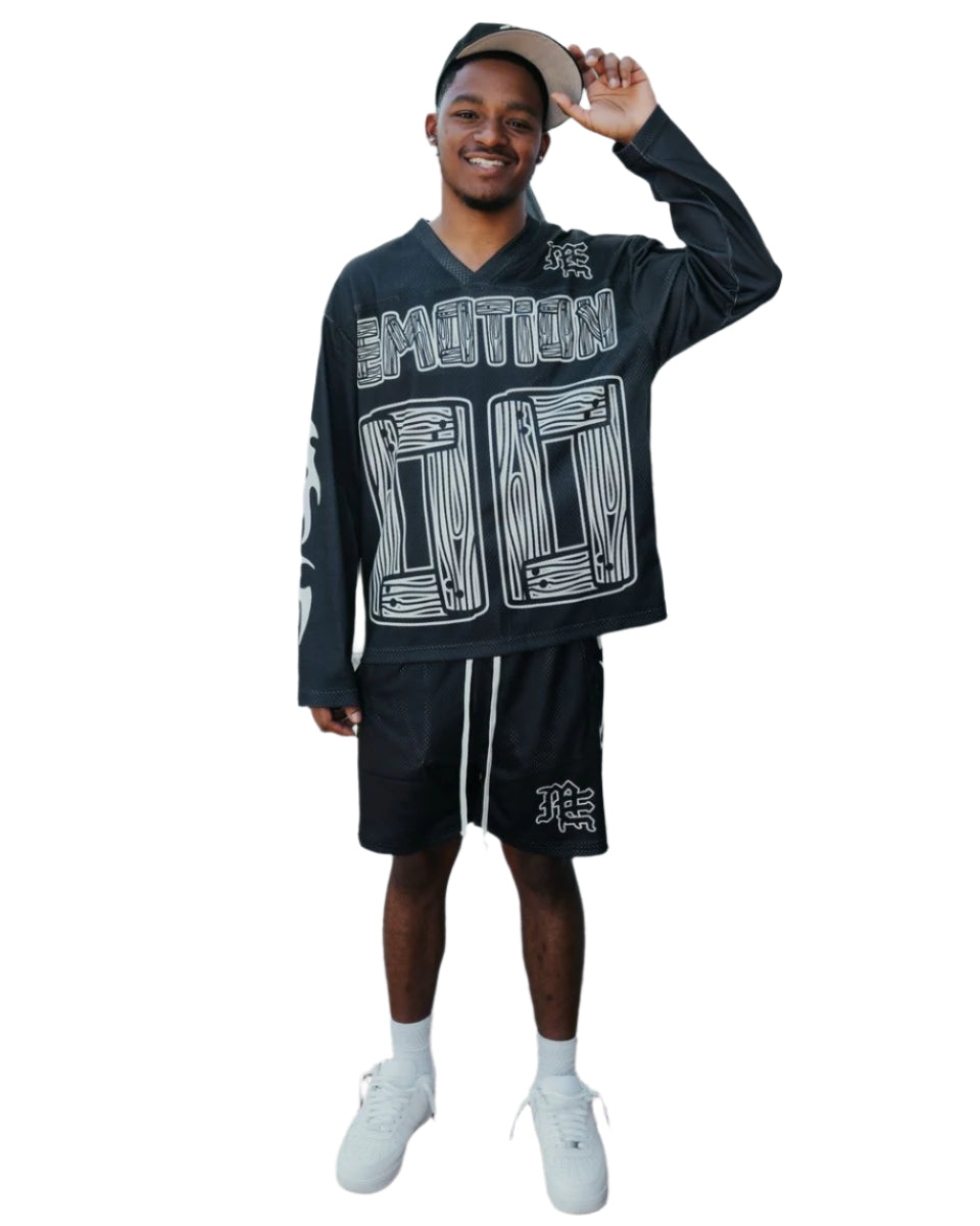 MIXED EMOTION SET OVERSIZE Black 'Lightning' Long Sleeve