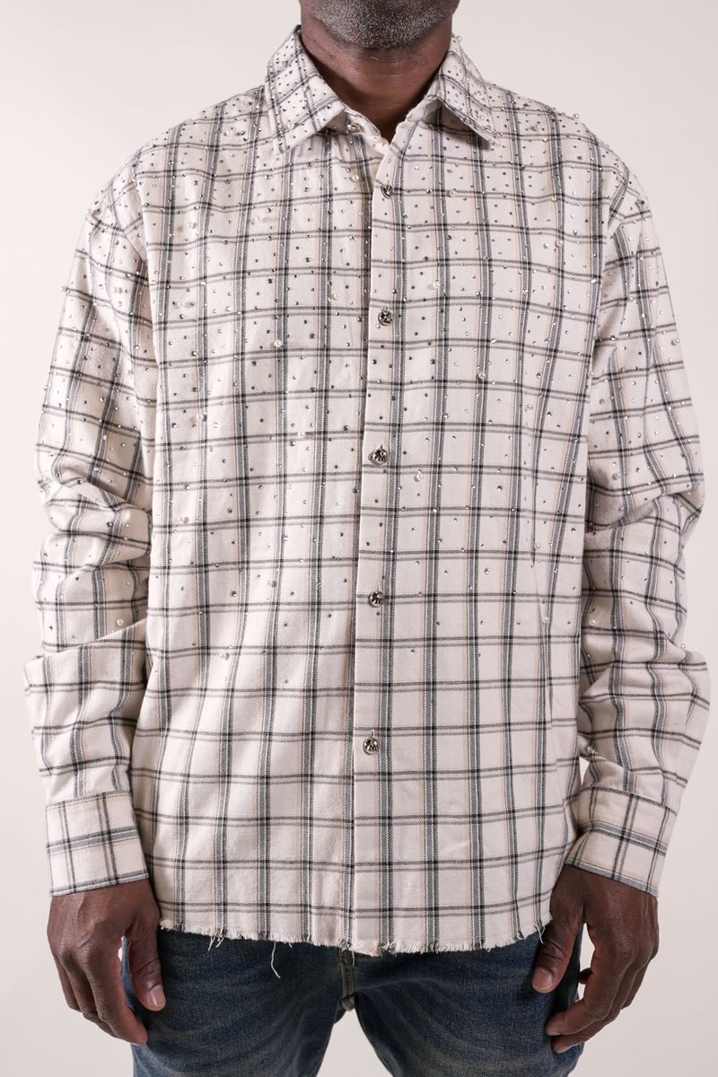PAPER MOMEY Diamond District Flannel with Rhinestones and Pearls