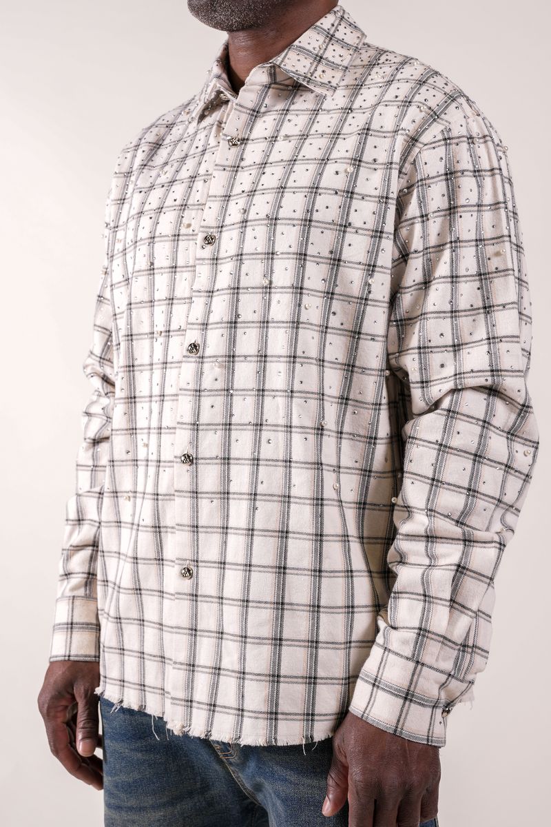 PAPER MOMEY Diamond District Flannel with Rhinestones and Pearls