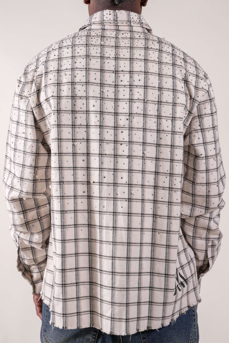 PAPER MOMEY Diamond District Flannel with Rhinestones and Pearls