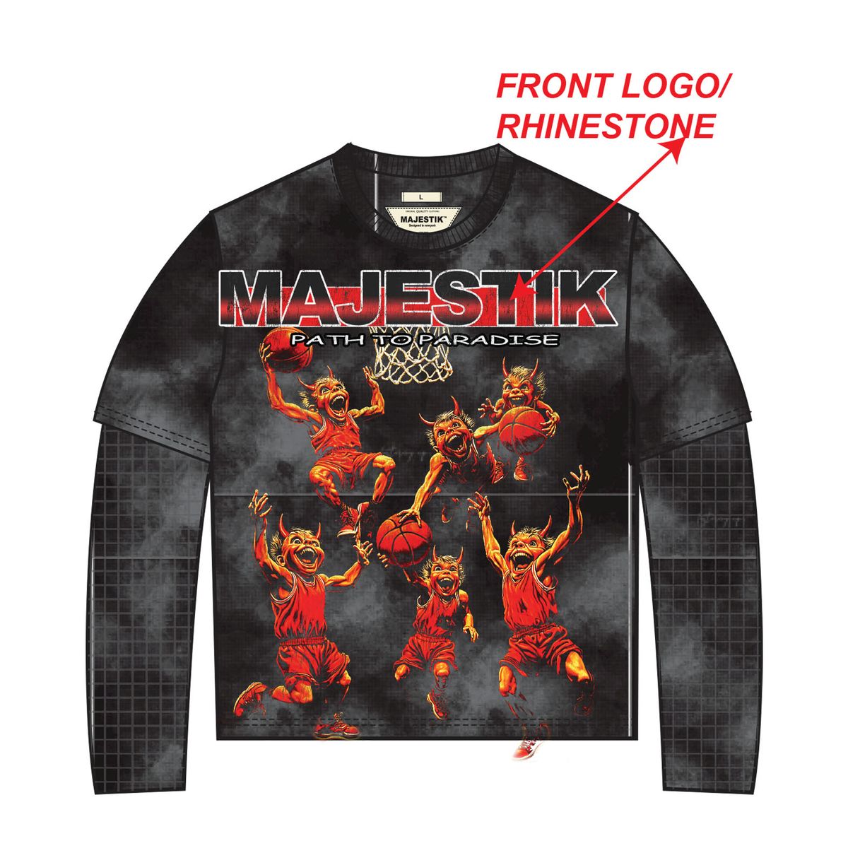 MAJESTIK HOMME DEUX-EN-UN TEINT EN PIÈCE (AVEC THERMIQUE) TW2595 NOIR