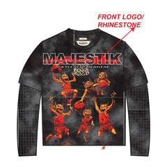 MAJESTIK HOMME DEUX-EN-UN TEINT EN PIÈCE (AVEC THERMIQUE) TW2595 NOIR