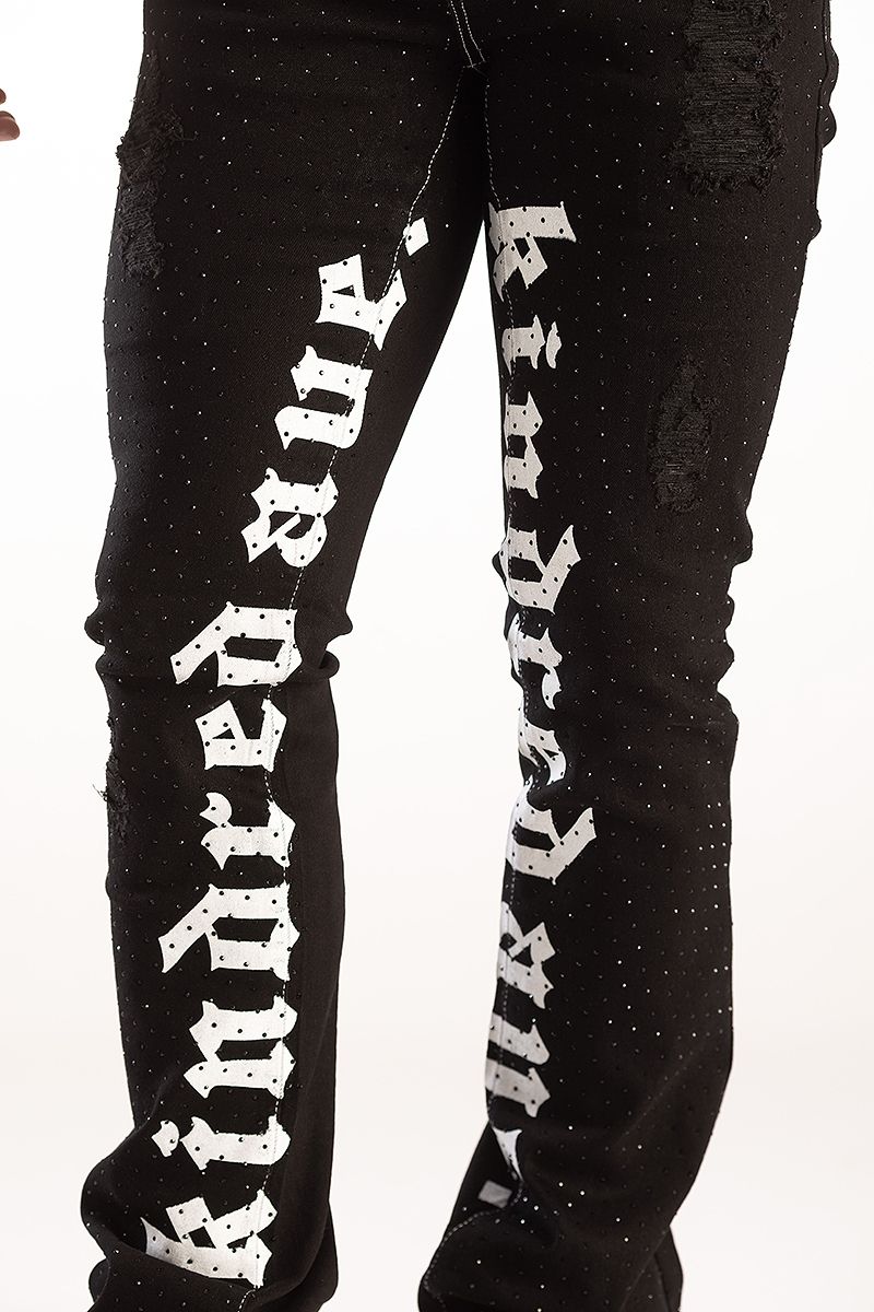 KINDRED RHINESTONE demin jeans black kd2211