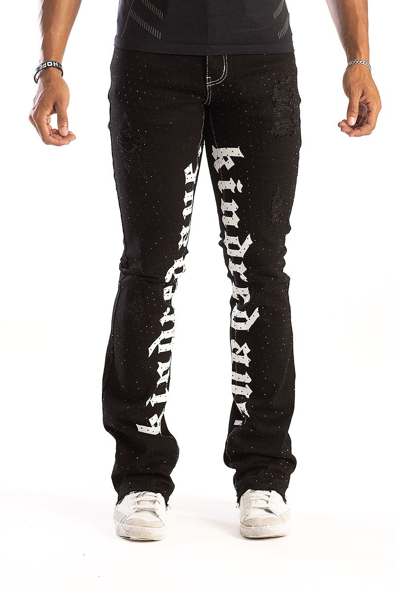 KINDRED RHINESTONE demin jeans black kd2211