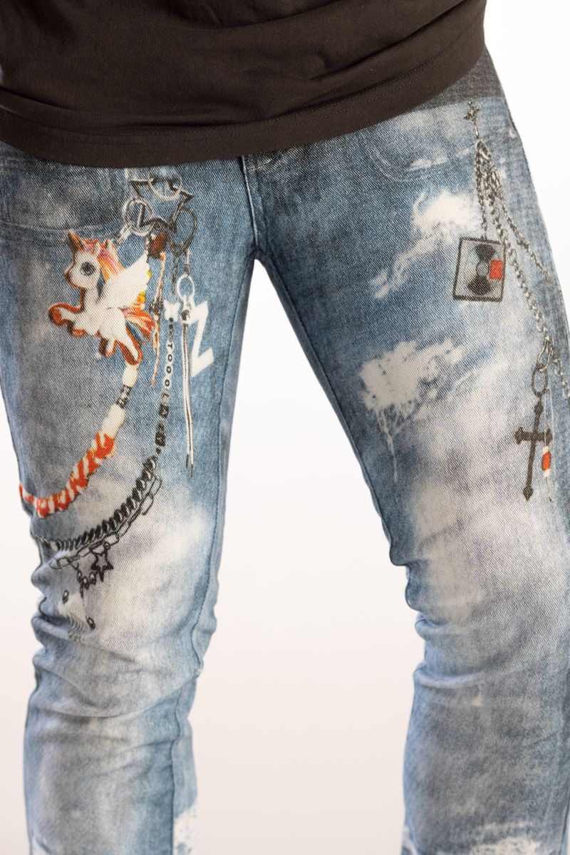 KINDRED  PREMIUN  digital  print pants blue KD2236