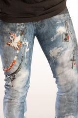 KINDRED  PREMIUN  digital  print pants blue KD2236