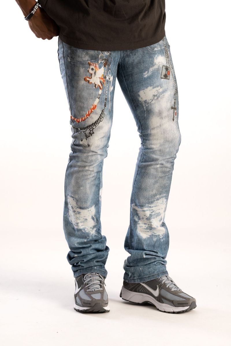 KINDRED  PREMIUN  digital  print pants blue KD2236