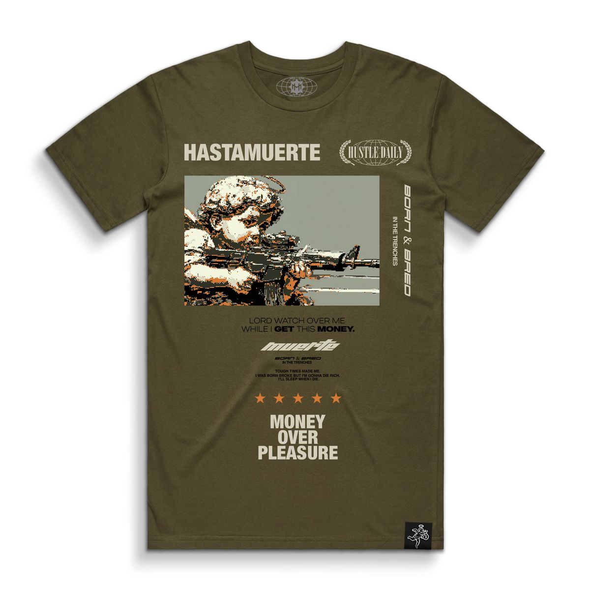 HASTA MUERTE t-shirt green 1 Shot MOP style AS5001