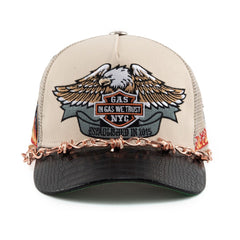 GAS NYC hat Vengeance Trucker Cream