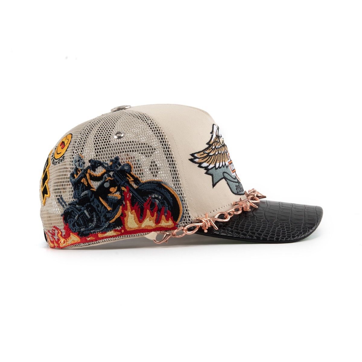 GAS NYC hat Vengeance Trucker Cream