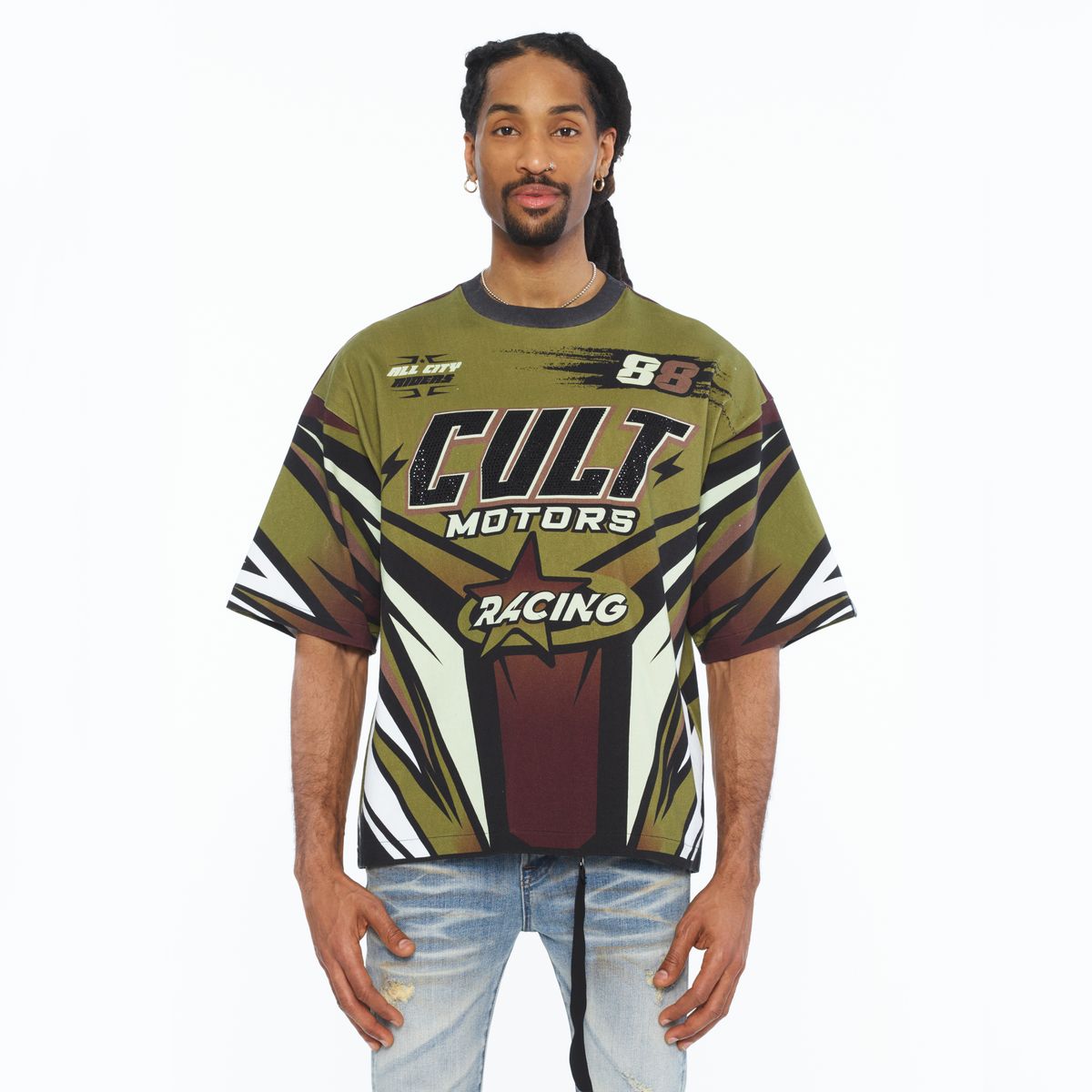 CULT OF INDIVIDUALITY SLEEVE CREW NECK TEE " RACER "