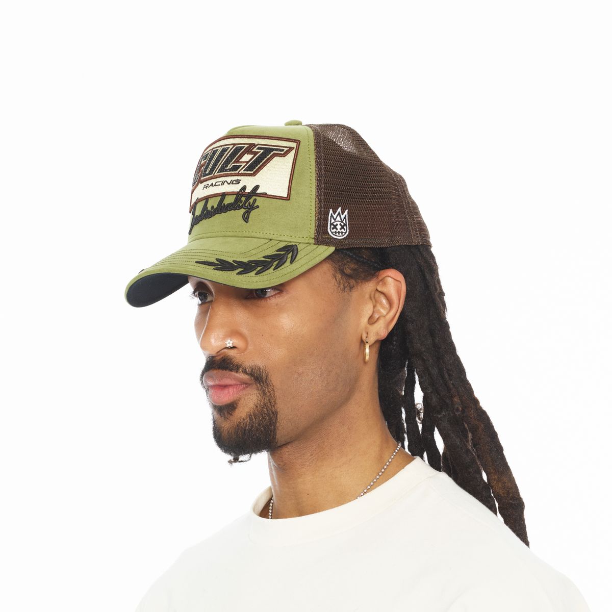 CULT OF INDIVIDUALITY HAT MESH BACK TRUCKER CURVED VISOR " CULT RACING "
