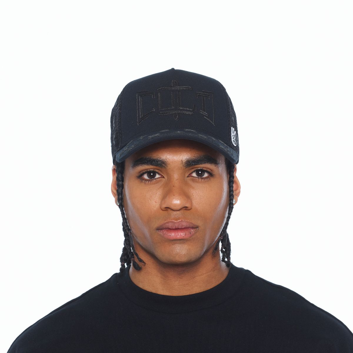 CULT OF INDIVIDUALITY HAT MESH BACK TRUCKER CURVED VISOR " ROPE LOGO"