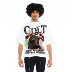 CULT OF INDIVIDIALITY JERSEY SHORT SLEEVE CREW NECK TEE " CULT ANARCHY"