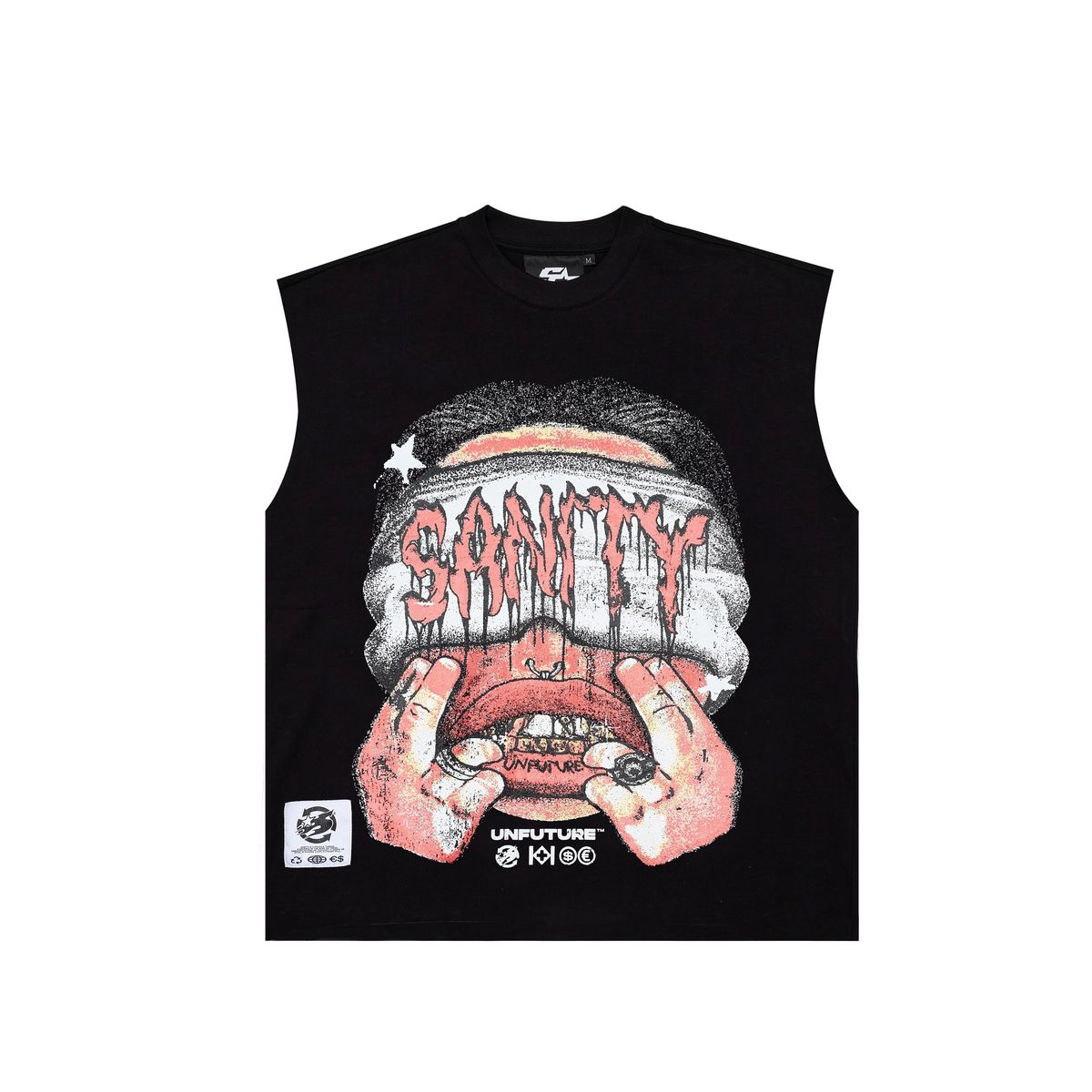 SANITY-Red Vision Sleeveless T-SHIRT (sy-011)