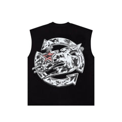 SANITY-Red Vision Sleeveless T-SHIRT (sy-011)