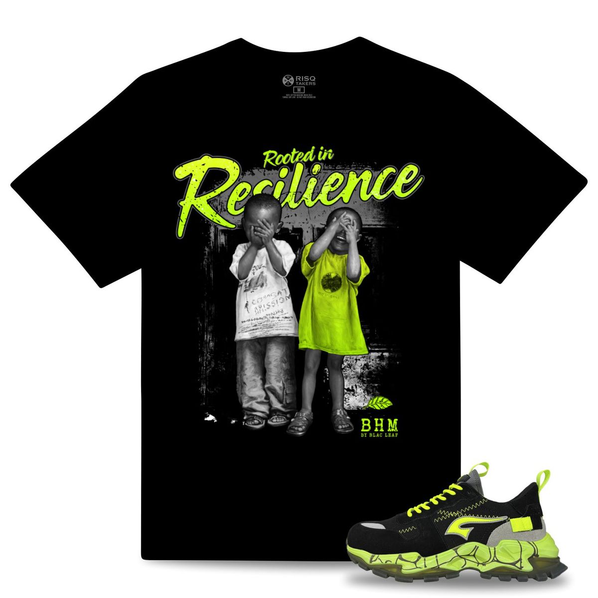 RISQ TAKERS t-shirt RTDe - BHM26 - Rooted in Resilience - BLACK 2