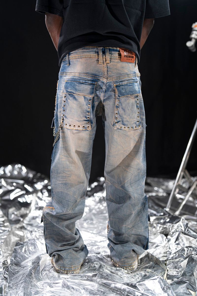 ELITE PREMIUM DENIM Vintage Stars Mens Cargo 19477