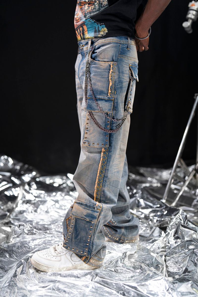 ELITE PREMIUM DENIM Vintage Stars Mens Cargo 19477