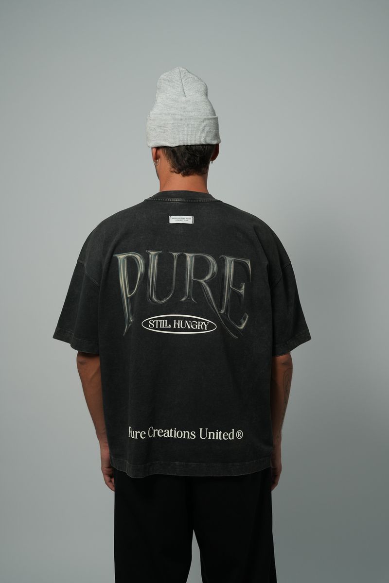 PURE Still Hungry Washed Gray T-Shirt (PUR22115-1)