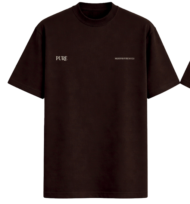 PURE  Brown Regular T-Shirt (PUR22617-32)