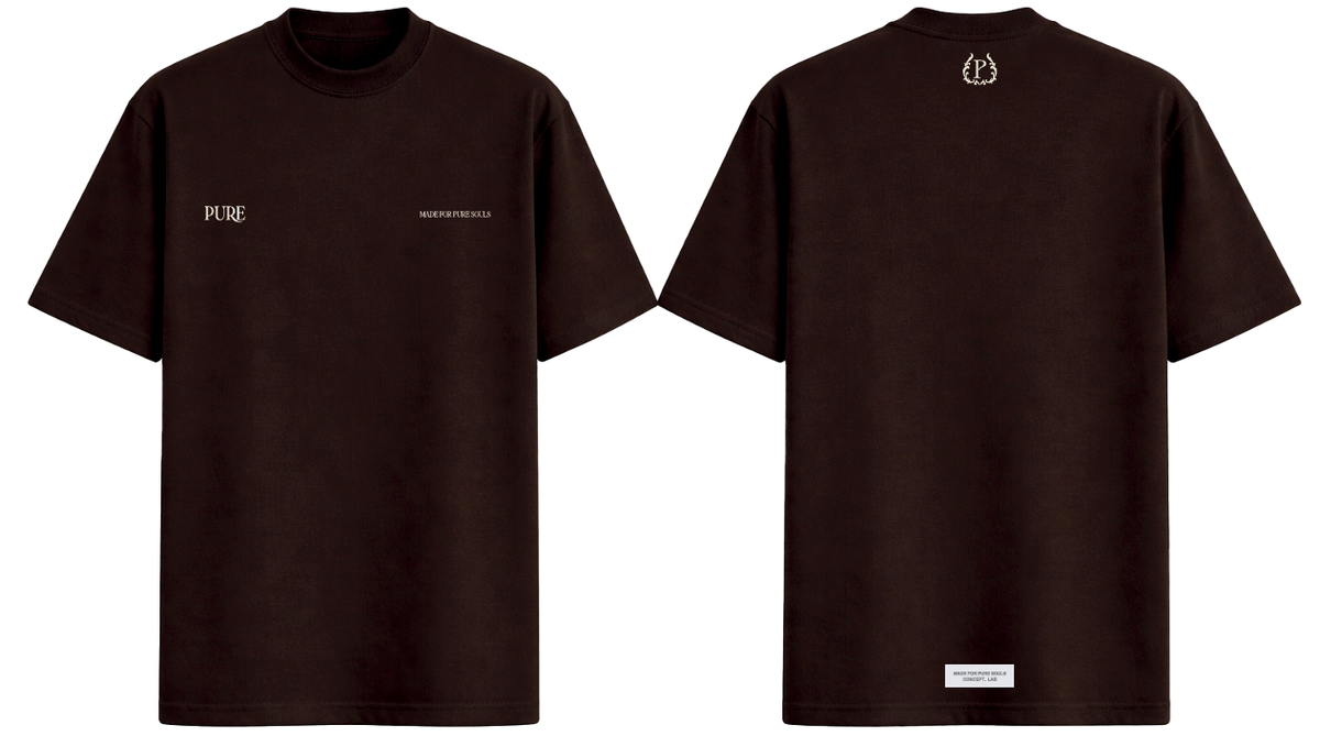 PURE  Brown Regular T-Shirt (PUR22617-32)
