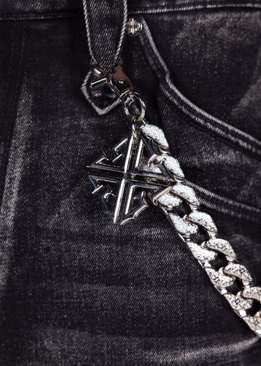 GUAPI Obsidian Black Faded Cross Denim Shorts