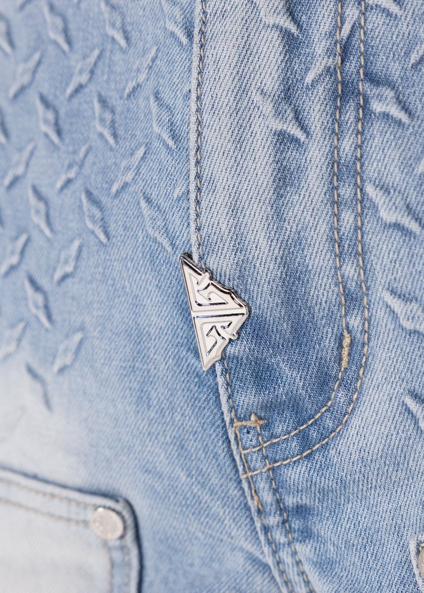 GUAPI Aqua Blue Steel Plate Carpenter Shorts