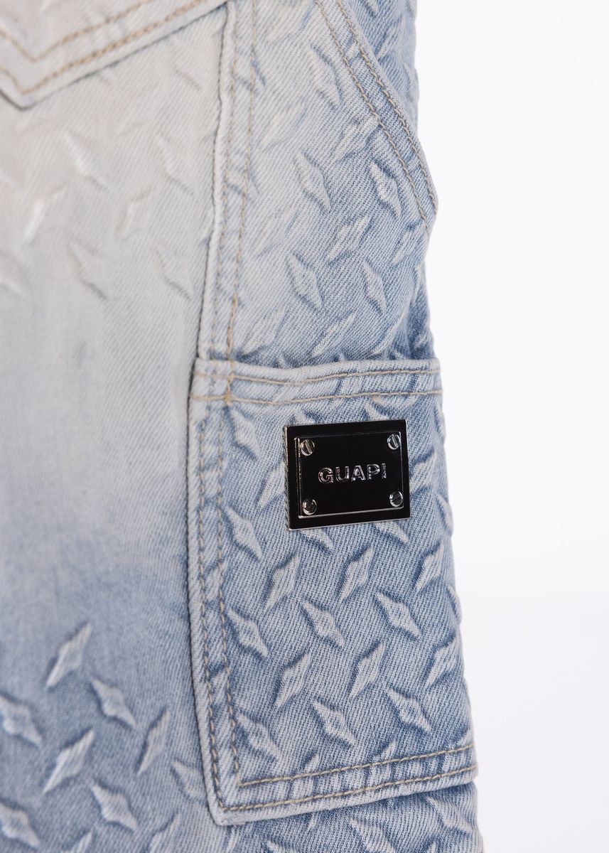 GUAPI Aqua Blue Steel Plate Carpenter Shorts