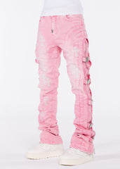 GUAPI PANTS French Rose Cross Buckle Denim