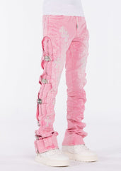 GUAPI PANTS French Rose Cross Buckle Denim