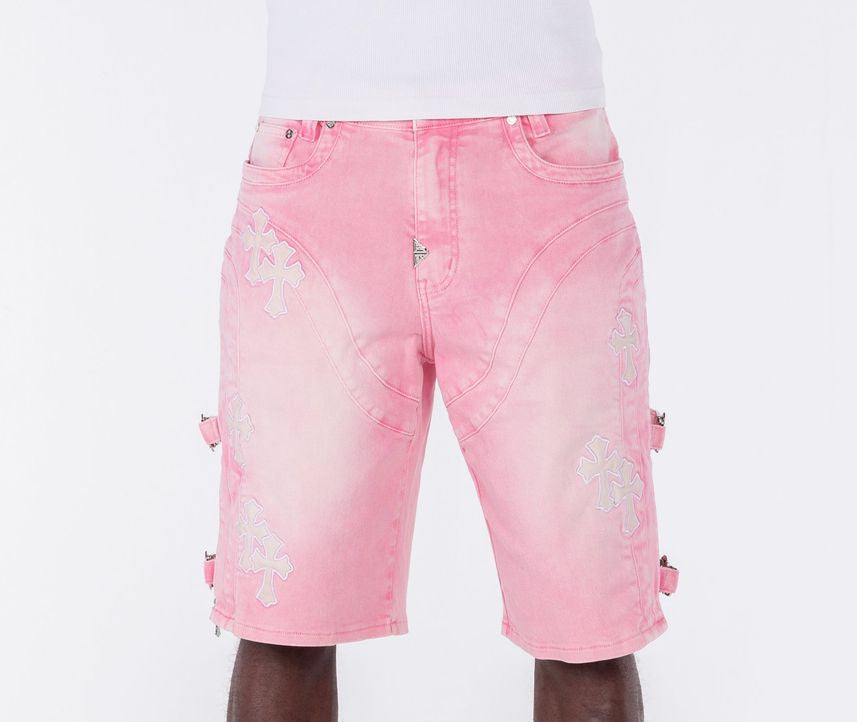 GUAPI Shorts French Rose Cross Buckle