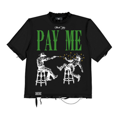 NOVEMBER REINE T-SHIRT WE PLAY FOR KEEPS"  HEAVYWEIGHT TEE BLACK AND GREEN