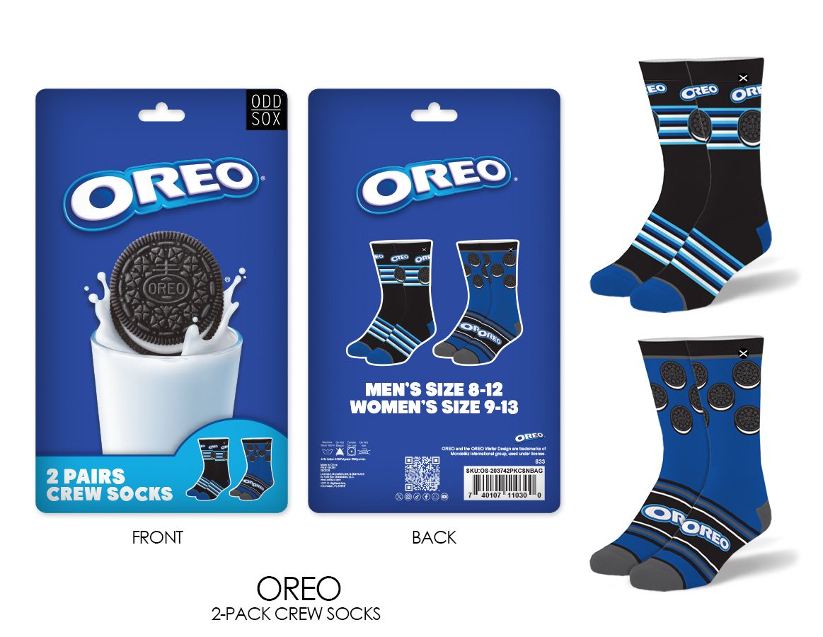 ODD Oreo - 2 Pack Crew - Novelty Bag (OS-203742PKCSNBAG)