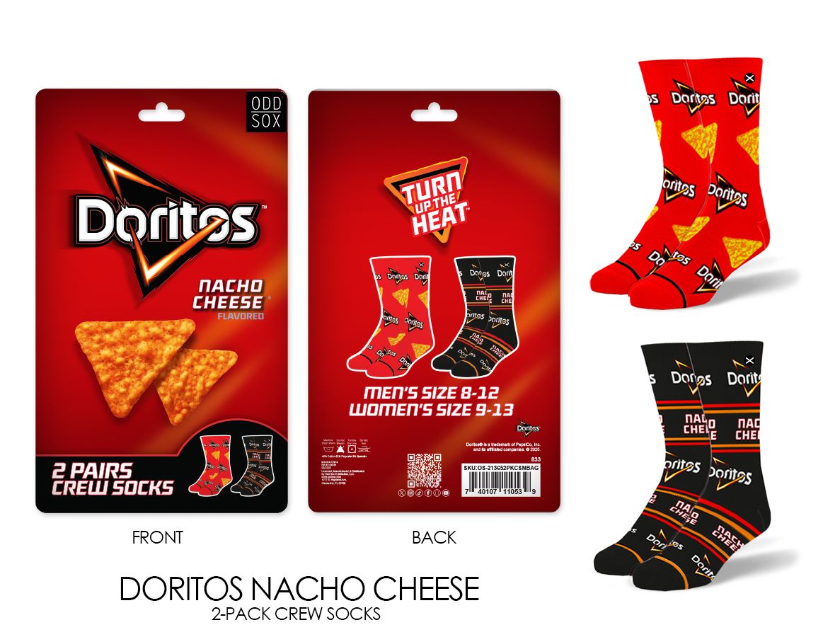 0DD Doritos Nacho Cheese - 2 Pack Crew - Novelty Bag (OS-213652PKCSNBAG