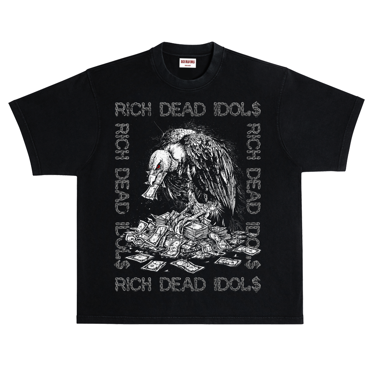 RICH DEAD IDOLS "VULTURE$ BLACK LONG SLEEVE T-SHIRT