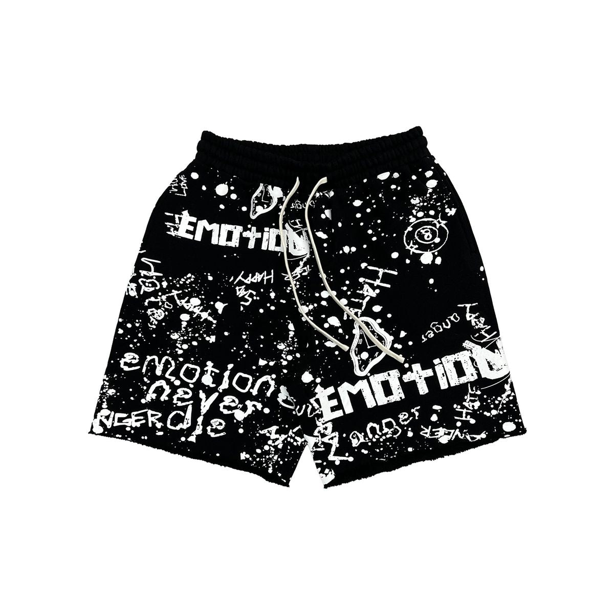 MIXED EMOTION Black 'Graffiti' shorts